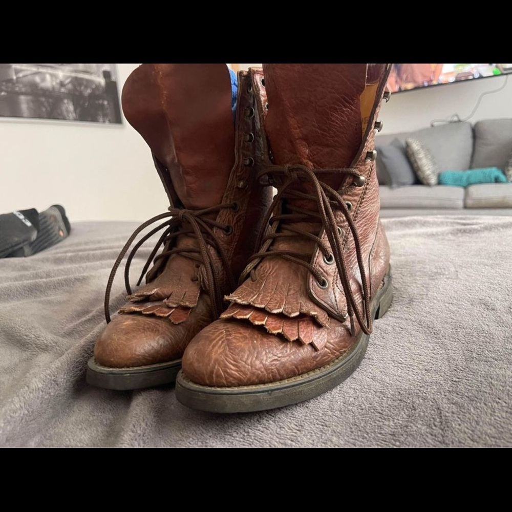 size 5 durango boots all leather brown